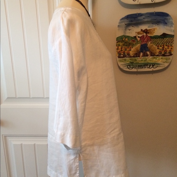 White linen tunic top from J Jill - Picture 2 of 2